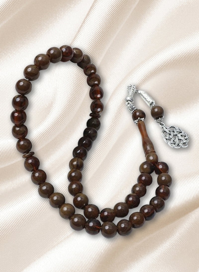 سبحة إسلامية من راتنج العنبر 45 حبة مقاس 10 مم، مسبحة تسبيح للمسلمين، سبحة أنيقة للرجال والنساء مناسبة للاستخدام اليومي والهدية - Image 2